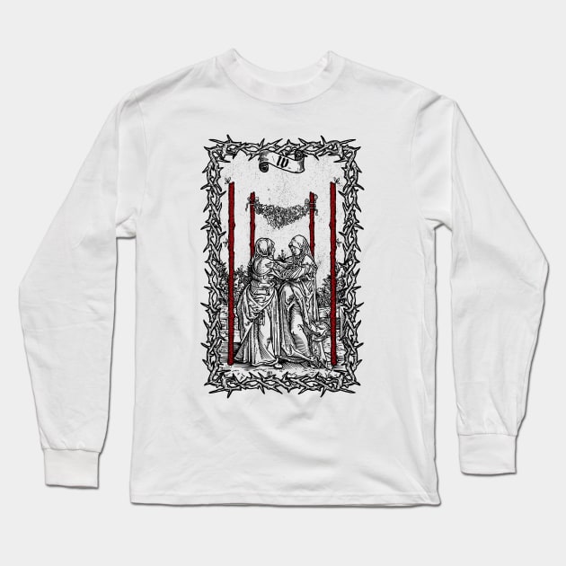 Four of Wands Long Sleeve T-Shirt by FDbones